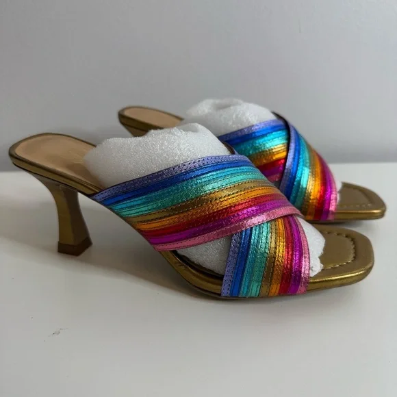 Seychelles Fleet Rainbow Heeled Sandals NWOT US 6.5 - Picture 3 of 9